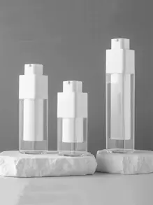 1 Vuông Trong Suốt Du Lịch Báo Chí Bình Bơm Cho Kem Dưỡng Da Di Động Chai Nhựa Hút Chân Không - Trong sáng - Xem 3