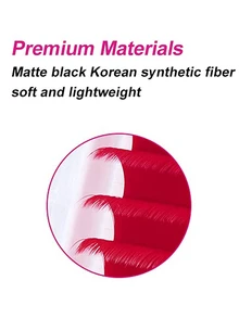 1 Caja De Extensiones De Pestañas Rojas De Seda De Imitación Individual, Pestañas Postizas De Mink De Colores Individuales - Rojo - Ver 3