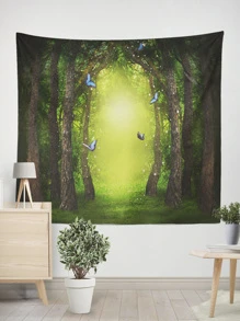 1pc Landscape Pattern Tapestry - Multicolor - View 1