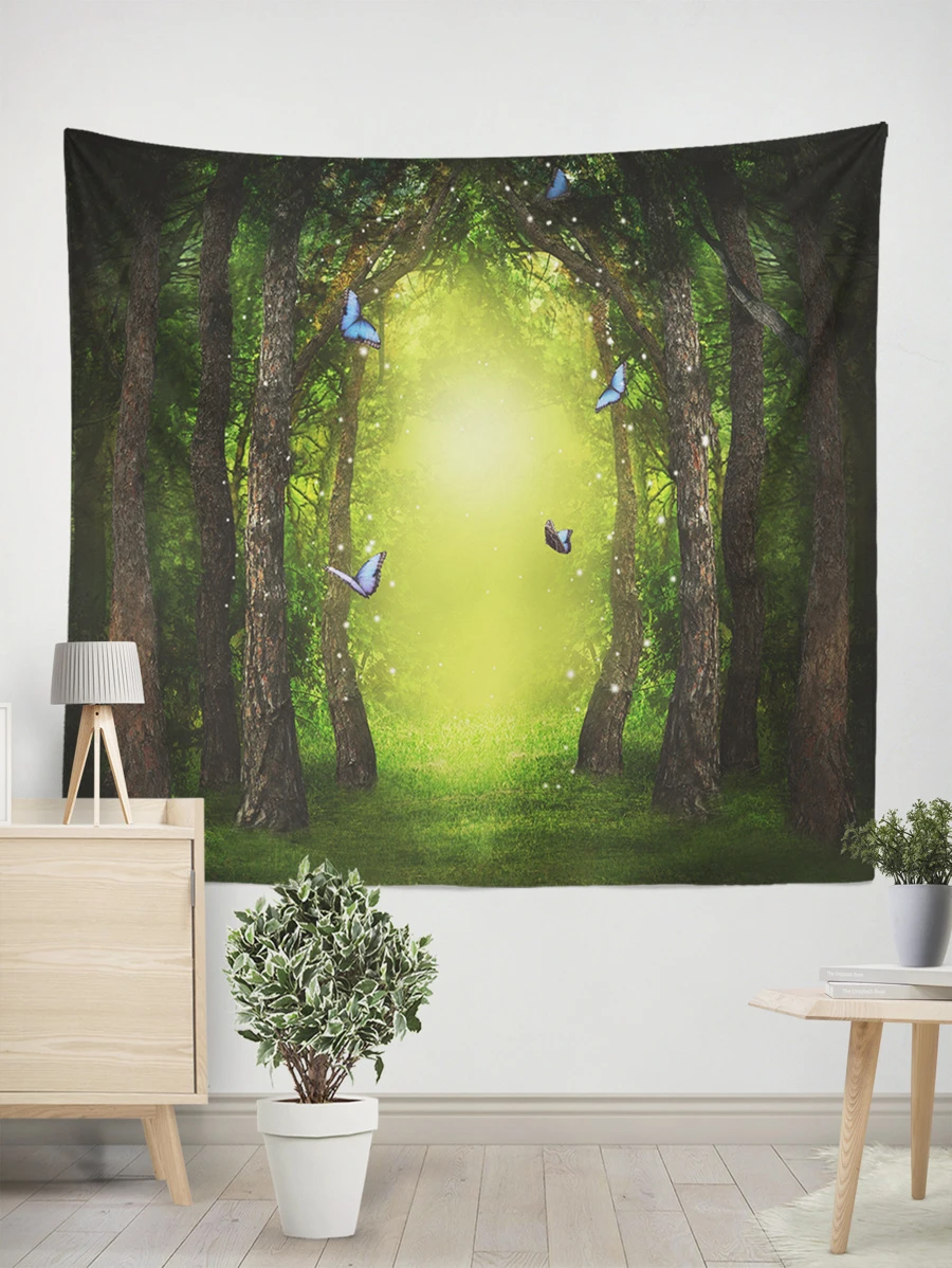 1pc Landscape Pattern Tapestry - Multicolor - View 1