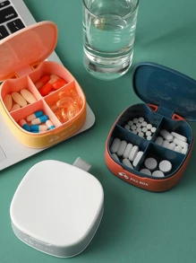 1 Mini Di Động 7 Ngày Sáng/Trưa/Đêm Chống Ẩm Cói Hộp Đựng Thuốc Cho Quản Lý Thuốc - Màu xanh lam - Xem 2