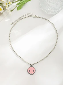 Vòng cổ mặt dây chuyền đầu lâu - Bạc - Xem 2