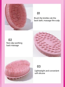 1 chiếc cọ tắm silicon màu hồng, tẩy tế bào chết toàn thân, tẩy tế bào chết, Bath And Body Works, vòi hoa sen, phòng khách, phòng ngủ, phòng tắm, trang trí nhà cửa, đồ dùng du lịch, đám cưới, tiệc tùng, sinh nhật, quà tặng cho nam giới, bố mẹ, bạn bè, năm mới, phụ kiện, quà tặng vui nhộn - Hồng - Xem 2