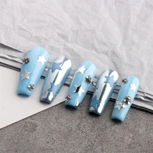 1sheet Nail Art Sticker With 3d Heart And Star Design And Back Glue Nail Stickers DIY - White - View 3