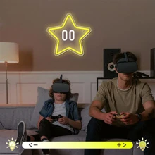 1入組星星霓虹燈,遊戲霓虹燈適用於遊戲房間裝飾,男人私人空間,兒童房間,特別地星星遊戲墻面裝飾玩家禮物適用於男孩,兒童