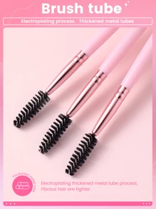 7PCS Eye Pink Stick Mascara Brush Is Suitable For Eyebrow And Eyelash Extender, Which Can Be Used Repeatedly, Eyebrow Brush, Eyeshadow Brush, Brush - Multicolor - View 4