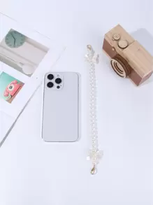 高品質手提大珍珠包鍊帶手柄肩背包金屬取代鏈帶包配件 - 白色 - 查看 4