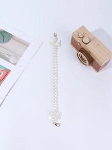 高品質手提大珍珠包鍊帶手柄肩背包金屬取代鏈帶包配件 - 白色 - 查看 3