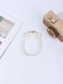 高品質手提大珍珠包鍊帶手柄肩背包金屬取代鏈帶包配件 - 白色 - 查看 5