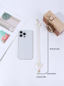 高品質手提大珍珠包鍊帶手柄肩背包金屬取代鏈帶包配件 - 白色 - 查看 7