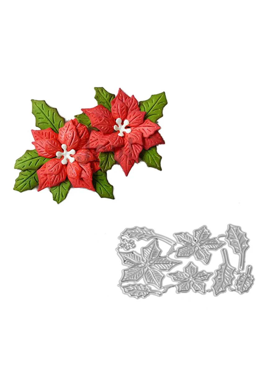 花卉和葉子圖案模切，用於剪貼簿切割模板金屬碳鋼刀模，用於DIY剪貼簿、書籤、相冊、卡片裝飾製作 - 銀色 - 查看 1