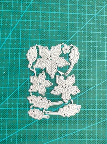 花卉和葉子圖案模切，用於剪貼簿切割模板金屬碳鋼刀模，用於DIY剪貼簿、書籤、相冊、卡片裝飾製作 - 銀色 - 查看 4