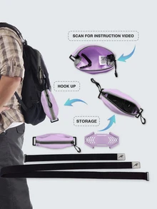 enfiti 跑步手臂手機支架腰包 - 紫色 - 查看 7