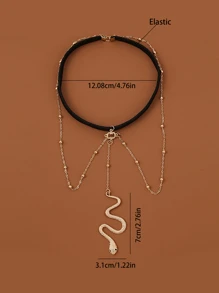 European And American Style Fashionable Multi-layer Chain Body Chain Creative Elastic Snake Long Leg Chain For Women - Gold - View 3