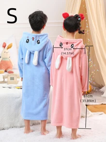 1入組卡通胡蘿蔔裝飾浴袍 - 灰色 - 查看 7