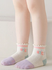 10雙可愛獨角獸泡泡嘴女款春夏網布透氣防滑中筒襪 - 彩色 - 查看 4