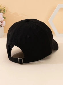 1頂男士復古洗水棒球帽 - 黑色 - 查看 3