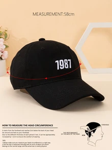 1頂男士復古洗水棒球帽 - 黑色 - 查看 4