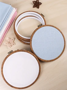 17.5cm Round Antique Wood Grain Embroidery Hoop (1pc) - Brown - View 2