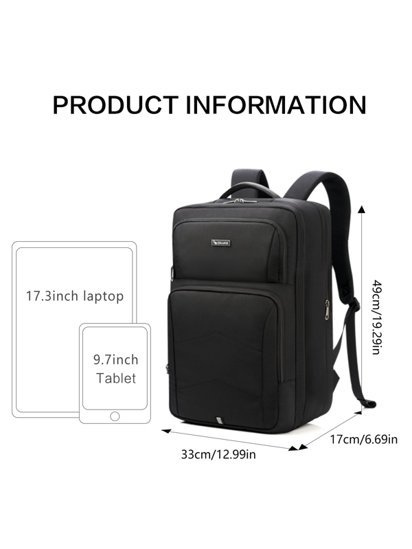 Large Capacity Expandable Laptop Backpack USB Charging Port Business