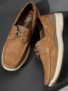 SHOESMALL Men's Loafers Slip-Ons 3-Eye Boat Tan Shoes Comfortable Slip On Stylish Casual Loafers Deck For Men - Camel - View 5