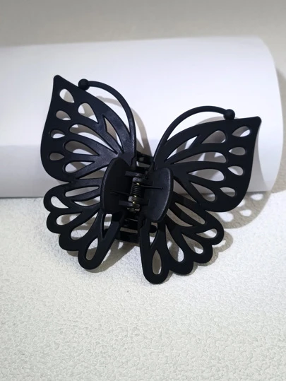 1 paquete de 9cm Pinzas para el cabello de plástico con antena de ala hueca de capa única negra