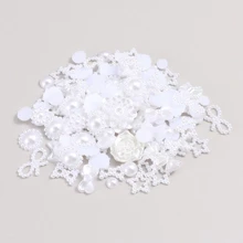 20克混合形狀珍珠樹脂花花瓣珠子,工藝用品 - 白色 - 查看 3