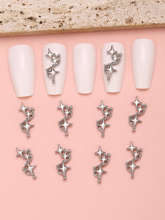 10Pcs Vintage Star Shape Nail Art Decoration Diy Nail Charms Nail Gems Nail Supplies Nails