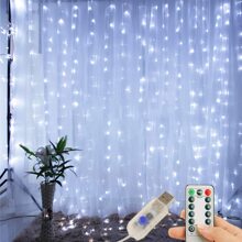 USB Powered LED Curtain Lights, 8 Modes Remote Control, 3*3 Meters/3*2m/3*1m Size, Fairy Lights Garland For Wedding Party Home Garden Bedroom Outdoor Indoor Wall Window Decor, Warm White/White/Multicolor, Suitable For Halloween & Christmas Christmas Decoration Christmas Tree Gift Decor Thanksgiving Wedding Home Decor Fall Decor Autumn Decor Birthday Decorations For Gifts Party Supplies Indoor Outdoor Garden Holiday Festival Decor Halloween Decor Wall Decor Halloween Ornaments