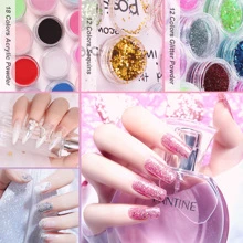 LIMEGIRL 79 合 1 美甲水晶粉套裝，顏色/套裝閃亮美甲閃光，適用於美甲裝飾和 DIY 工藝 - 杏色 - 查看 6