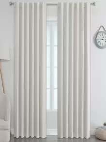 Estelar Textiler 1入組窗簾淺米色房間遮光窗簾窗簾後拉片和桿袋客廳隔熱遮陽簾 - 杏色 - 查看 1