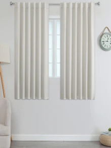 Estelar Textiler 1入組窗簾淺米色房間遮光窗簾窗簾後拉片和桿袋客廳隔熱遮陽簾 - 杏色 - 查看 9