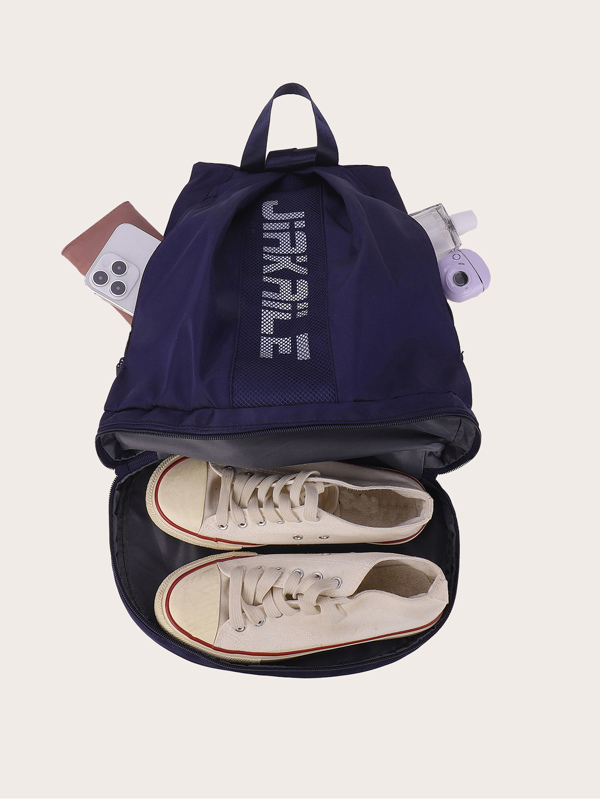 Waterproof Backpack Sport Beach Gym Bag With Front Zipper Pouch For