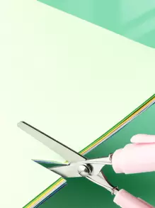 1入組筆風格創意文具迷你可折疊的剪刀適用於學生和藝術家帶帽子 - 白色 - 查看 10