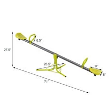 Costway Kids 360 Degree Rotation Seesaw Teeter Totter Outdoor Play Set Toy - Green - View 3