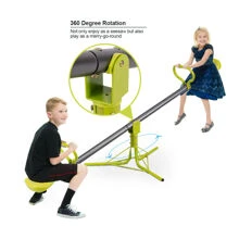 Costway Kids 360 Degree Rotation Seesaw Teeter Totter Outdoor Play Set Toy - Green - View 6