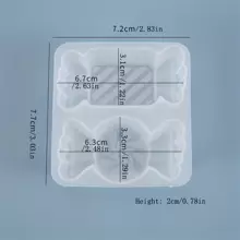 糖果形硅胶树脂模具工艺品 DIY 模具水晶环氧树脂铸造模具蜡烛混凝土模具 - 白色 - 查看 3