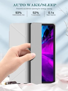 1pc Gray Tablet Protective Case With Multi-Angle Kickstand, Suitable For Various Apple IPad Models (IPad Mini 4/5/6/Mini7/9.7/10.2/10.5/Air4/Air5/10th/10.9/Pro11/Air11(M2)/Air13(M2)/Pro11(M4)/Pro13(M4)2024 12.9inch/IPad Air 13(M3 2025)/IPad Air 11-Inch (M3) 2025/IPad (A16) 11 Inch 11th Generation 2025) With Stylus Slot And Multi-Folding Stand