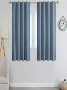 Estelar Textiler 1入組單石藍色窗簾桿口袋和背面標籤遮光客廳隔熱窗簾 - 霧霾藍 - 查看 10