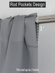 Estelar Textiler 1 Máy Tính Màu Xám Mất Điện Màn Phòng Ngủ Chặn Ánh Sáng Drap Cách Nhiệt Rèm Cửa Cho Cửa Sổ Phòng Khách - Xám - Xem 4