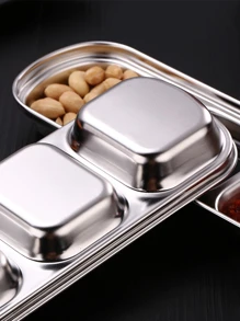 Stainless Steel Multi-Purpose Seasoning Dish Thickened Hot Pot Seasoning Sauce Dish Household Barbecue Dish/1 Piece School Supplies,Christmas Gift - Silver - View 8