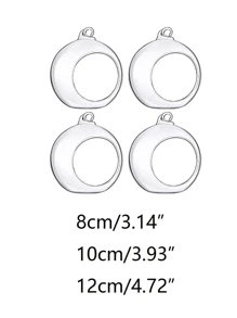1 pieza Soporte de vela transparente con diseño de bola - transparente - Ver 4