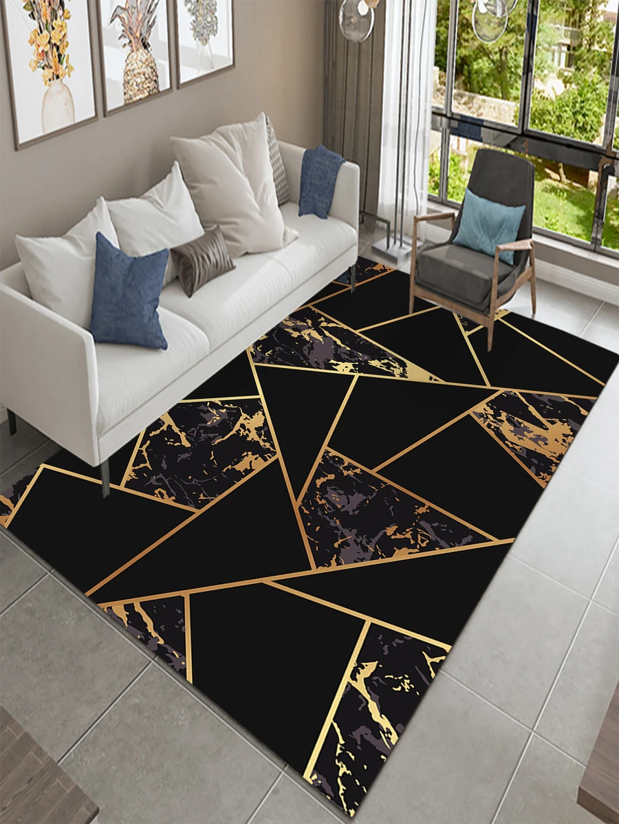 พรม ลาย หินอ่อน 1 ชิ้น - สีทอง - ดู 1