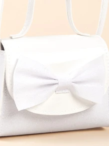 1个女童蝴蝶结亮片可爱公主迷你斜挎包，迷你零钱包，时尚迷你单肩包，可搭配各种服装和配饰 - 白色 - 查看 6