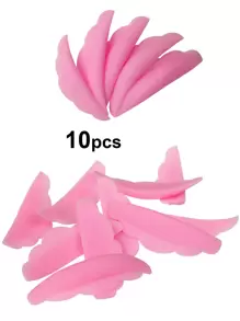 10 thanh uốn mi bằng silicon màu hồng, miếng đệm uốn mi 3D, miếng che mi, dụng cụ trang điểm, dụng cụ uốn mi - Hồng - Xem 4