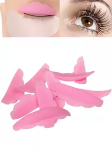 10 thanh uốn mi bằng silicon màu hồng, miếng đệm uốn mi 3D, miếng che mi, dụng cụ trang điểm, dụng cụ uốn mi - Hồng - Xem 3