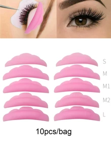 10 thanh uốn mi bằng silicon màu hồng, miếng đệm uốn mi 3D, miếng che mi, dụng cụ trang điểm, dụng cụ uốn mi - Hồng - Xem 1