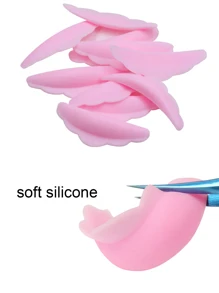 10 thanh uốn mi bằng silicon màu hồng, miếng đệm uốn mi 3D, miếng che mi, dụng cụ trang điểm, dụng cụ uốn mi - Hồng - Xem 2