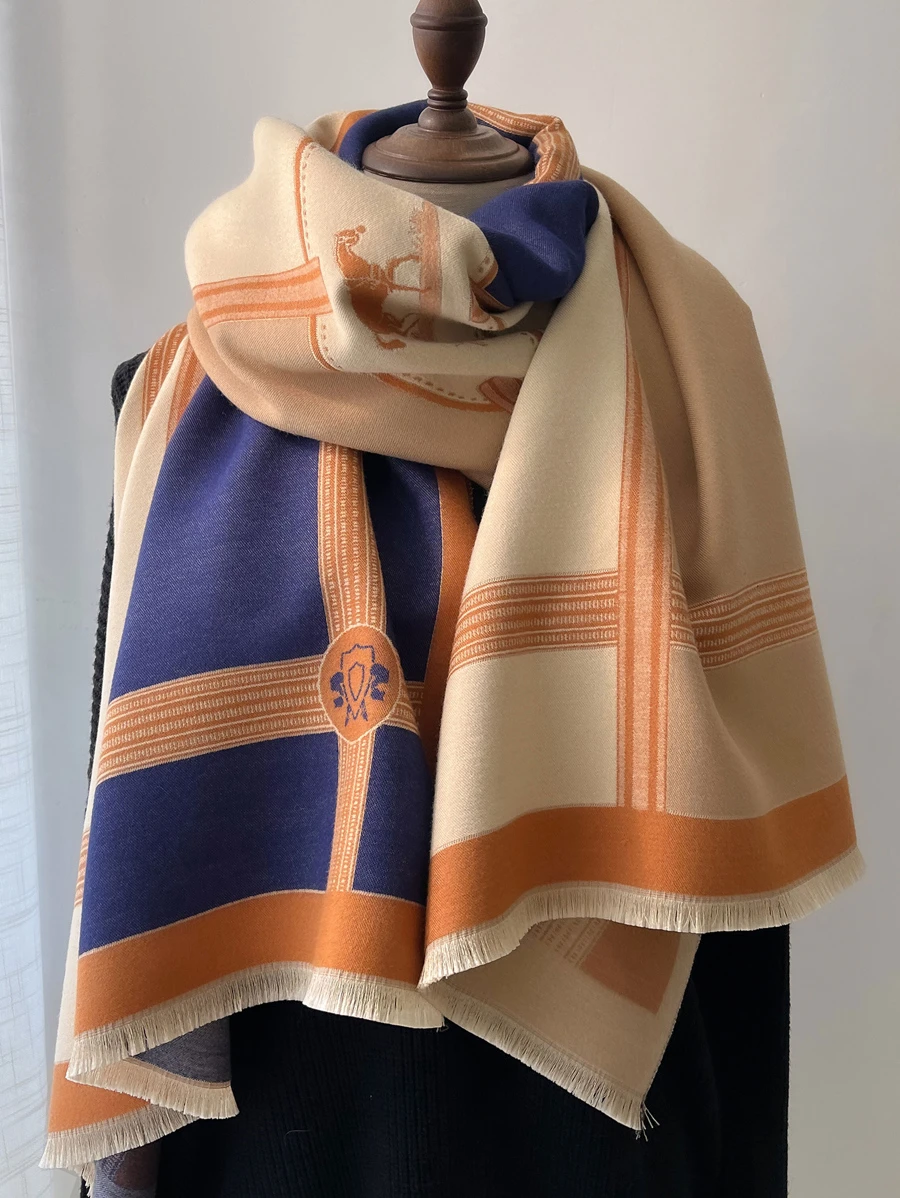 件女式秋冬人造羊絨時尚圍巾//披肩，加厚，保暖，適合日常使用