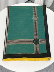 优雅女士秋冬仿羊绒时尚多功能空调披肩加厚保暖围巾，适合日常使用 - 彩色 - 查看 2